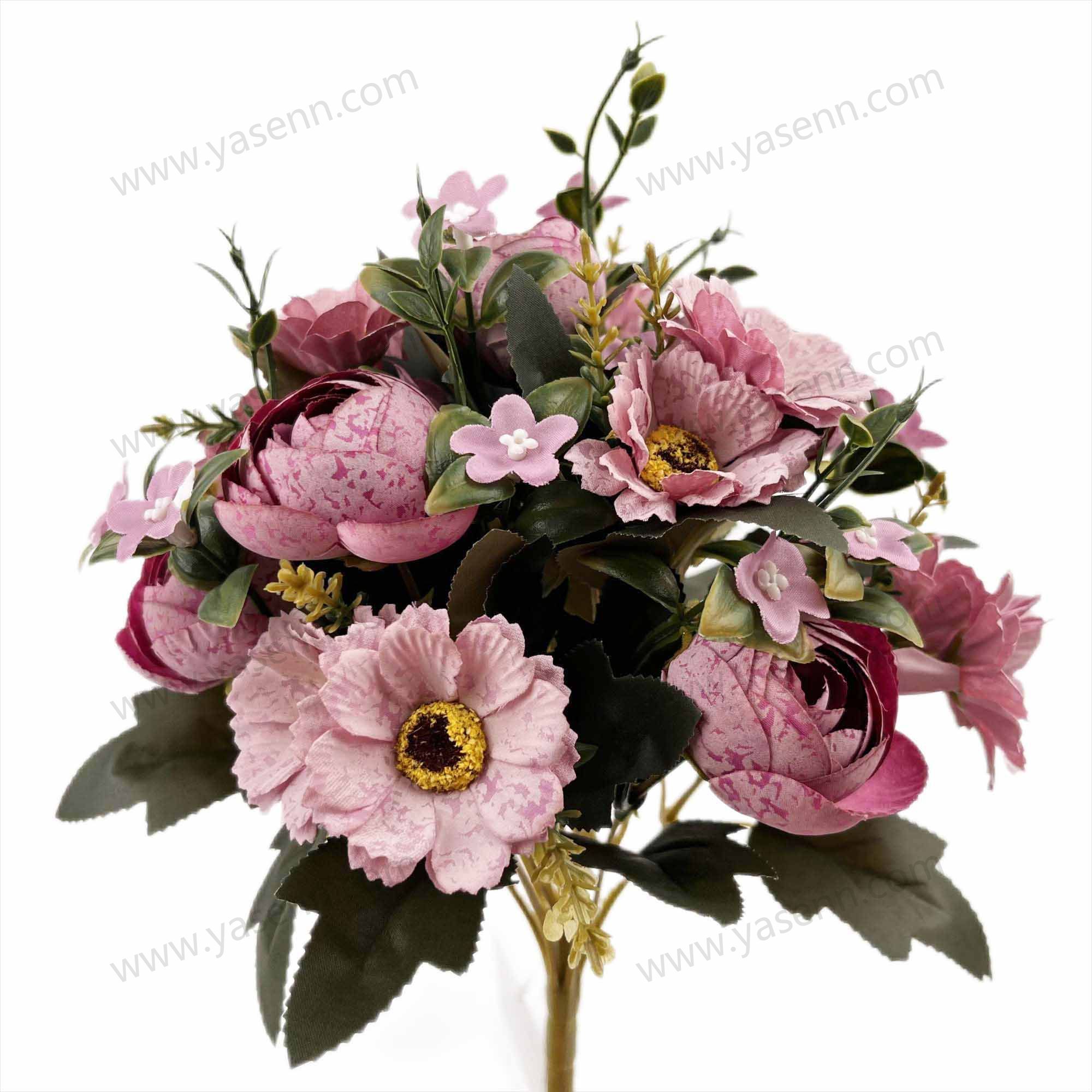 33CM 12 TEA ROSE artificial bouquet YSZ20261