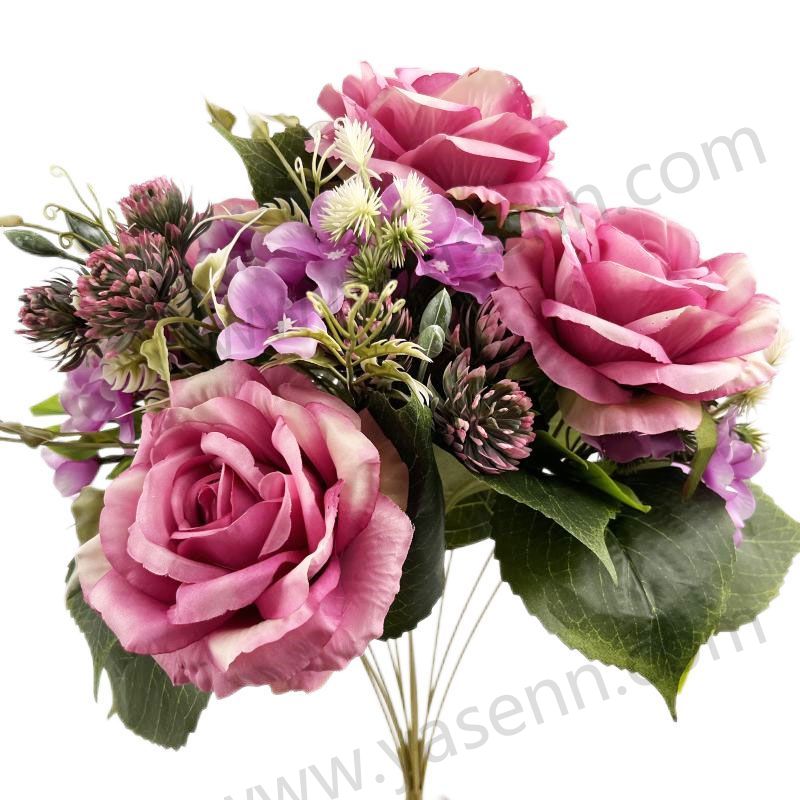 50CM 12  ROSE HYDRANGEA artificial bouquet YSB23100