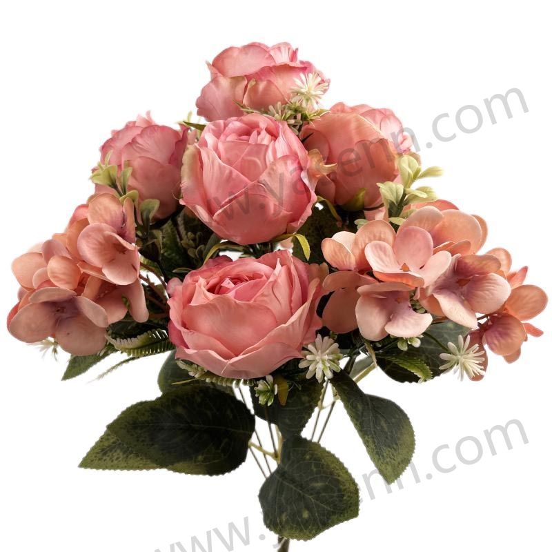 37CM 9  ROSE HYDRANGEA decorate artificial flowers YSB23116