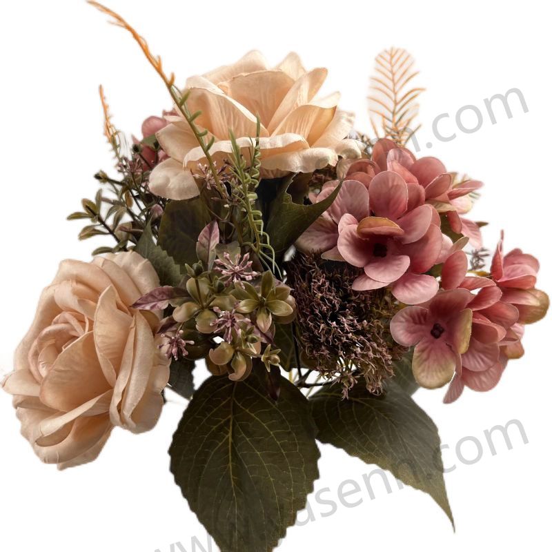 43CM 9  ROSE HYDRANGEA artificial bouquet YSB23288