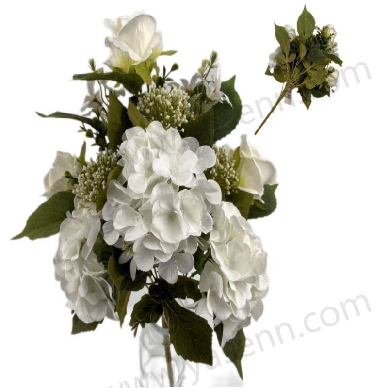 12 ROSE HYDRANGEA MACROPHYLLA Fan-shaped bouquet YSZ21006