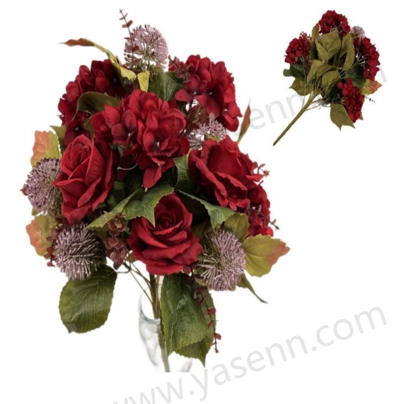 13 ROSE HYDRANGEA MACROPHYLLA Fan-shaped bouquet YSB23143