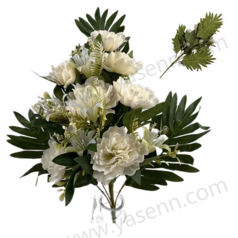 12 PEONIES AND LILIES Fan-shaped bouquet YSB23156