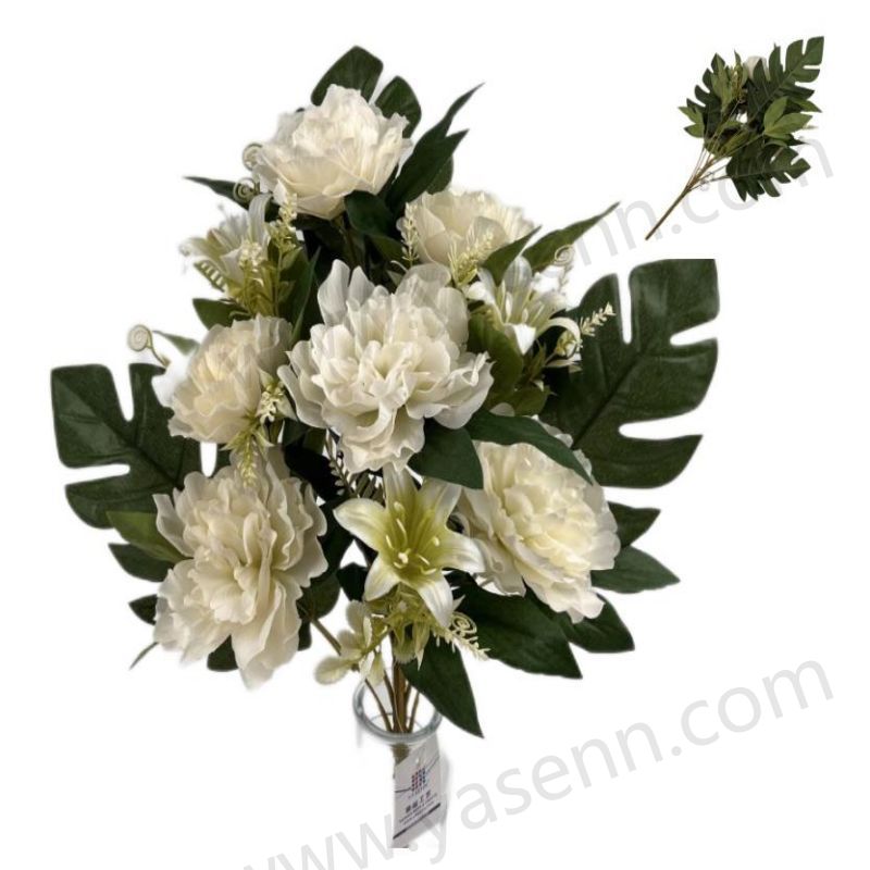 9 PEONIES AND LILIES Fan-shaped bouquet YSB23157