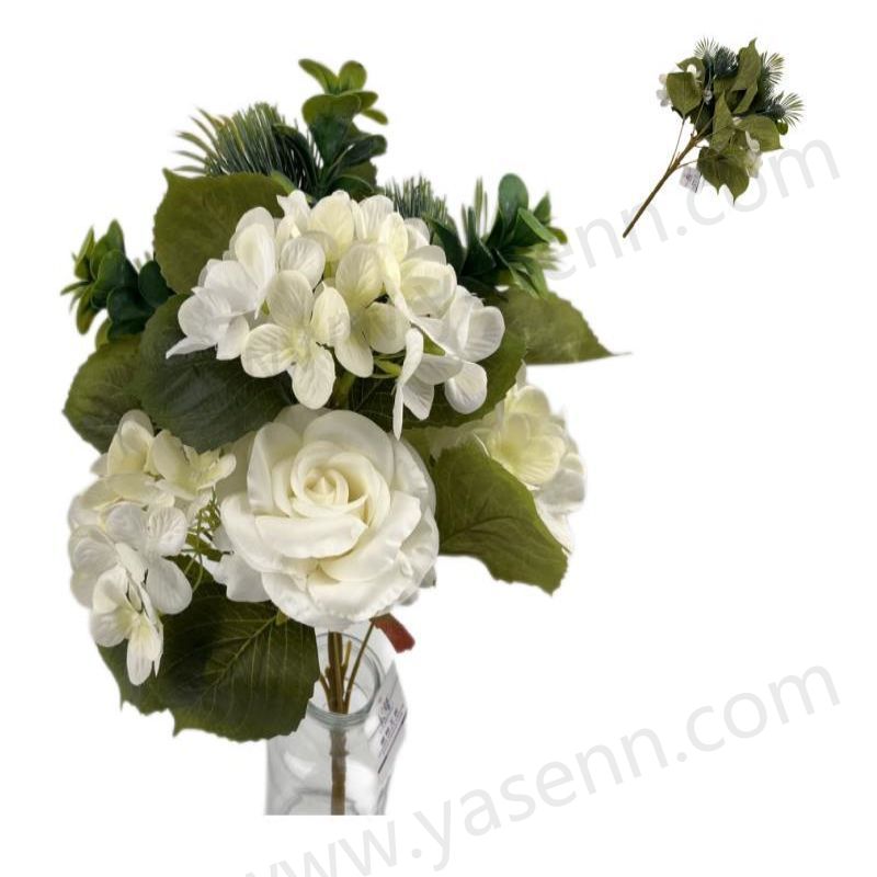 7 ROSE HYDRANGEA MACROPHYLLA Fan-shaped bouquet YSB23162