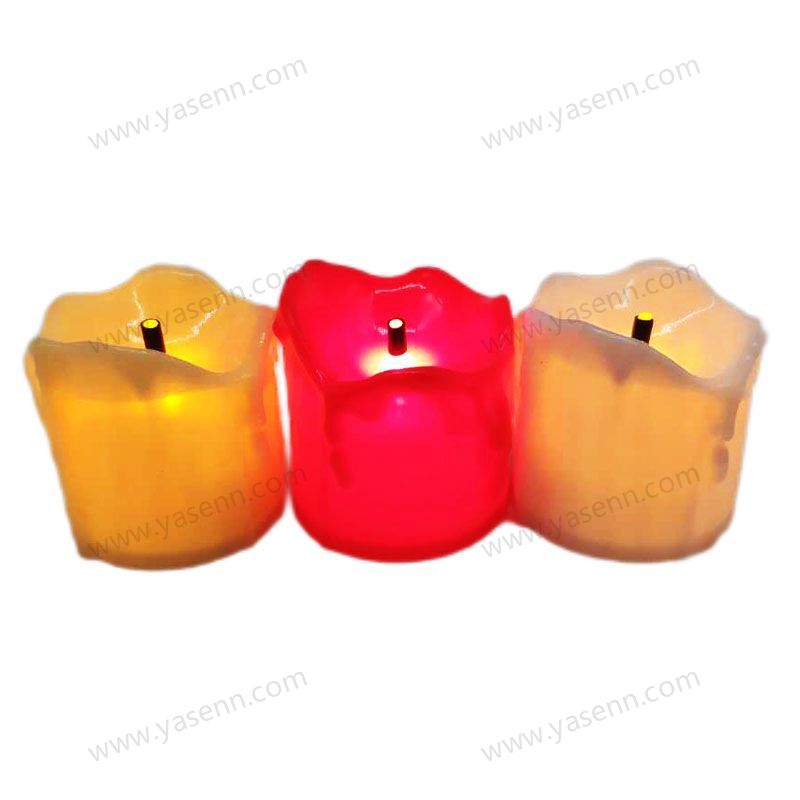 3 COLORS Black Wick Flame LED Candle Light YSC20009