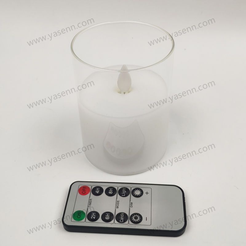 7.5X10CM Round Glass Rocking Led Candle Common LED candle YSC20021C