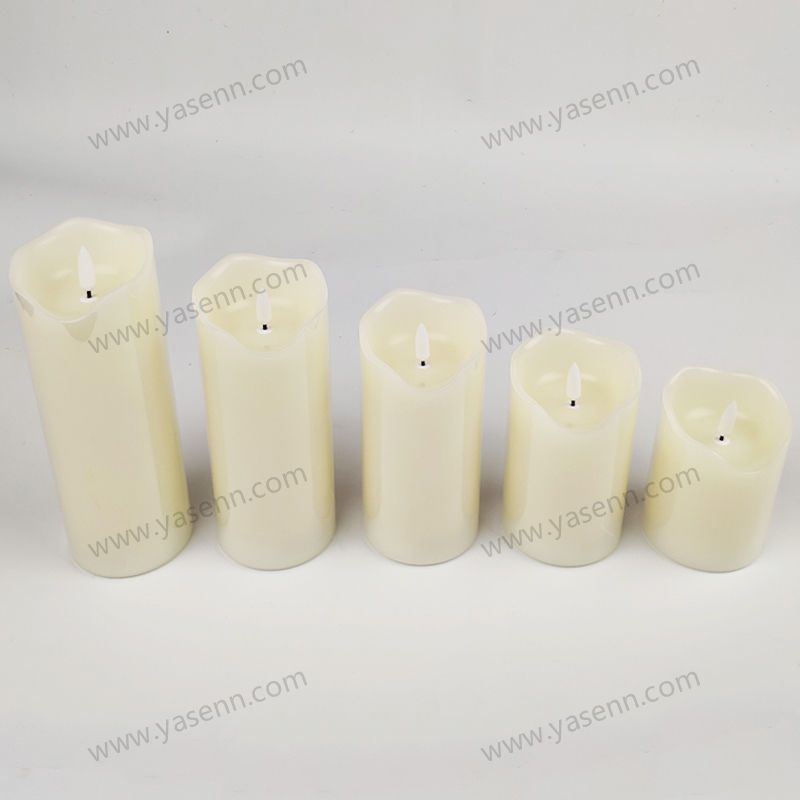 7.5CM WAX Wavy Bullet Led Candle Set of 5 YSC23029ABCDE