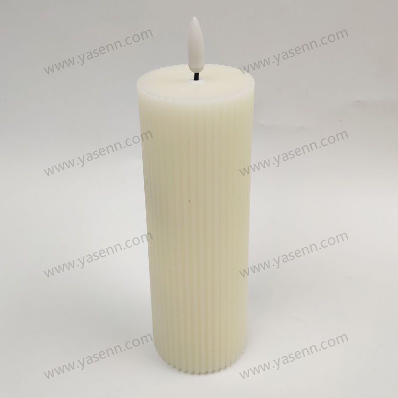 6x17.5CM bullet candle light with a flat top and vertical stripes YSC23034B