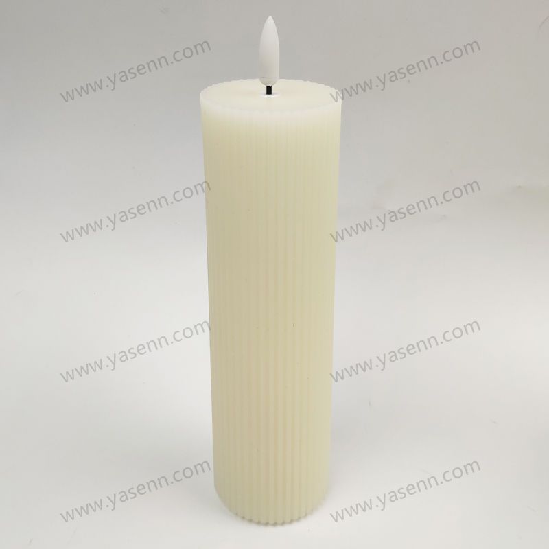 6x20CM bullet candle light with a flat top and vertical stripes YSC23034A