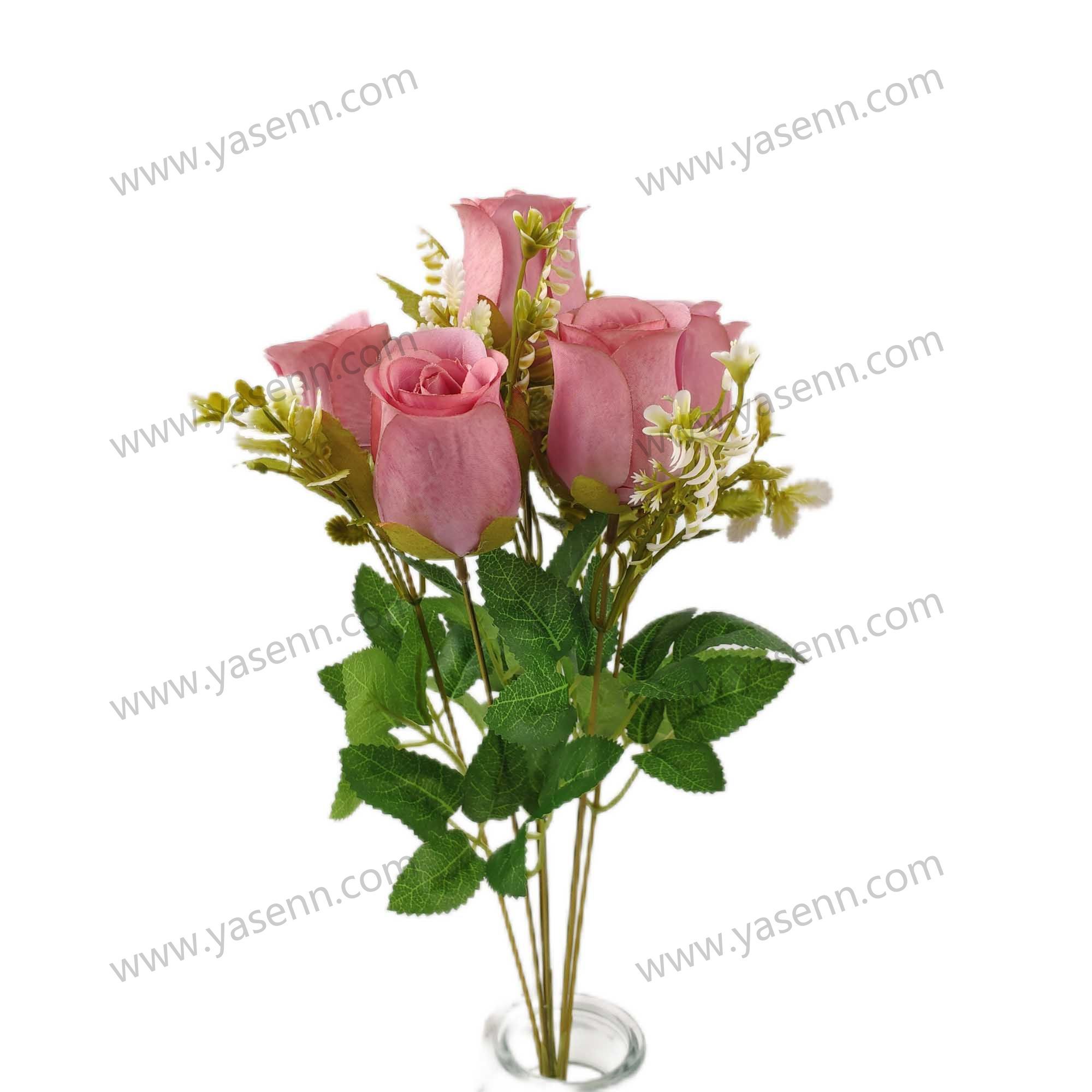 HEIGHT 44CM 7 BRANCHES ROSE BUD YSB23573