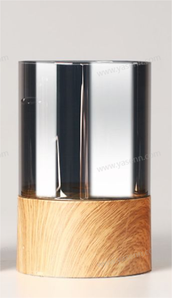 7.5*12.5CM BULLET FLAME GLASS - IMITATION WOOD GRAIN CANDLE LAMP YSC23091B	