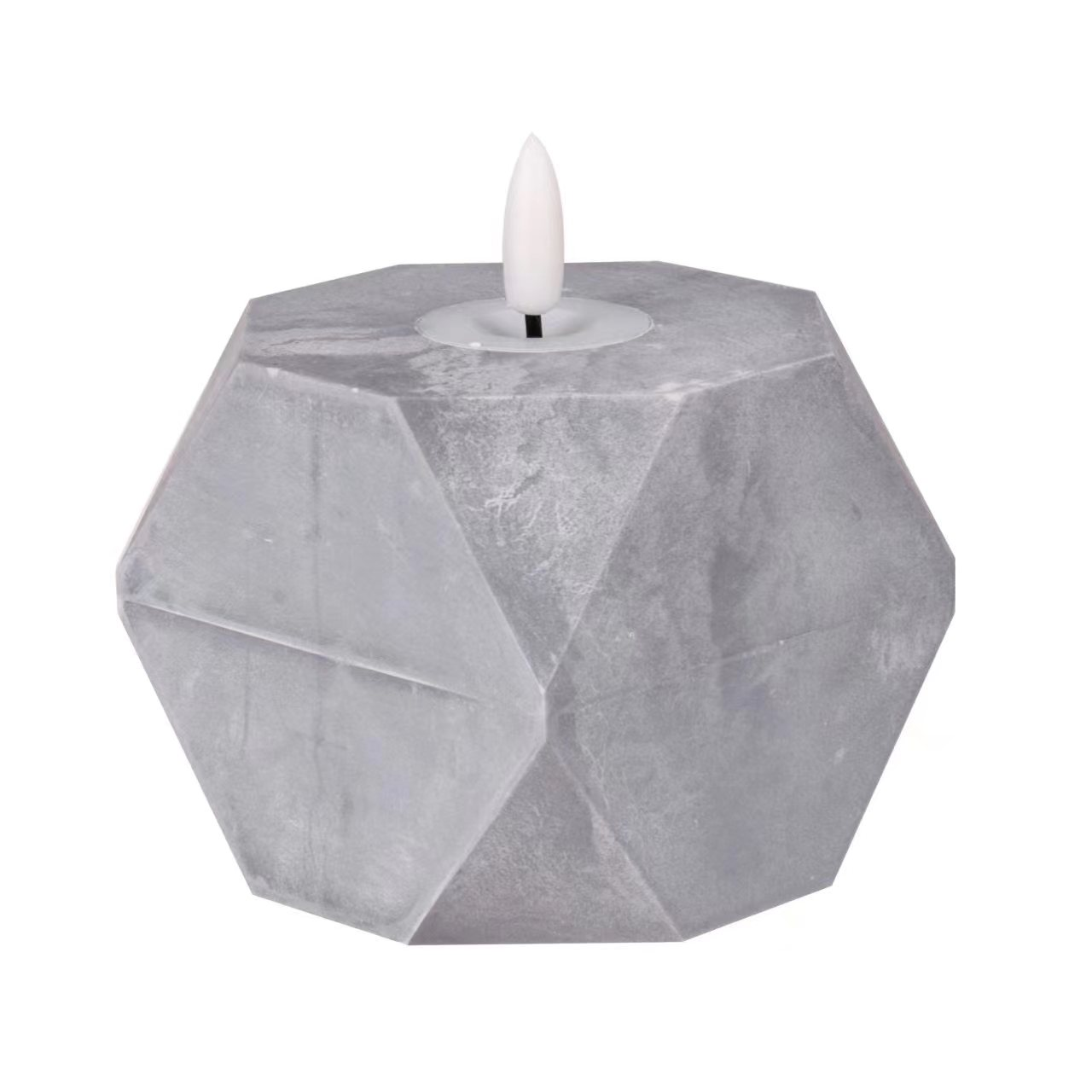 8*9CM BULLET FLAME IMAITATION CEMENT POLYGONS CANDLE LAMP YSC23093