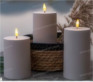 7CM BULLET FLAME PLASTIC CANDLE LAMP 3-PIECE SE YSC23096ABC