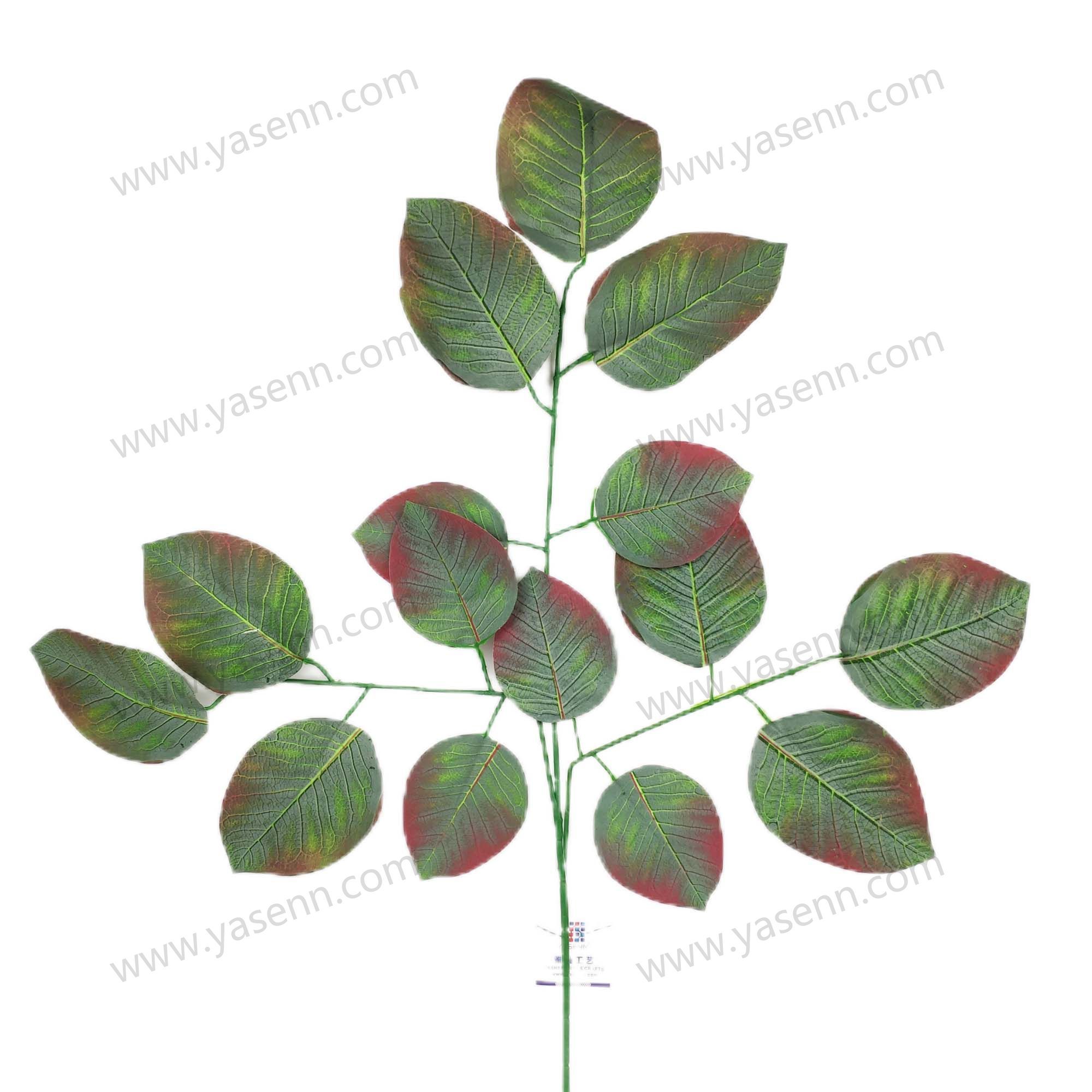 YSL23004 HEIGHT 69CM/3 BRANCHES/PONGEE/9PCS BIG LEAVES 6PCS SMALL LEAVES