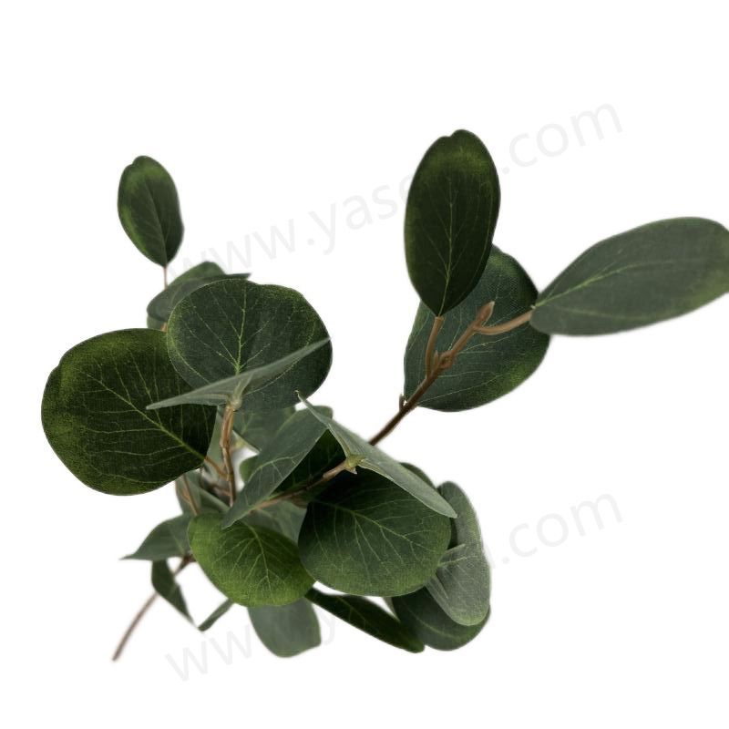 YSL20055 HEIGHT 90CM/ 4 EUCALYPTUS LEAVES/ TAFFETA/ 30 LEAVES artificial LEAVES