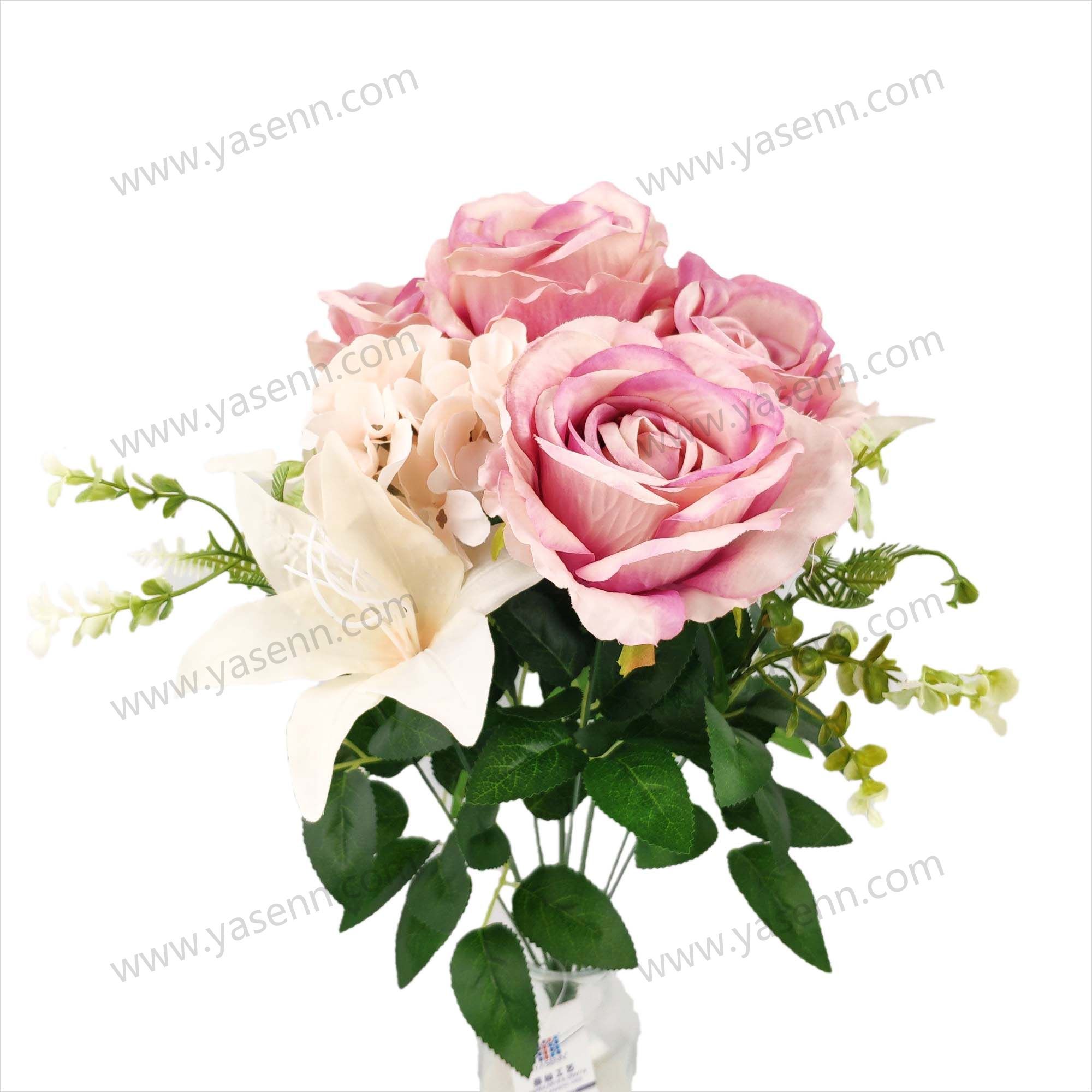 50CM 12 ROSE HYDRANGEA LILY  ARTIFIAL FLOWER YSB23367