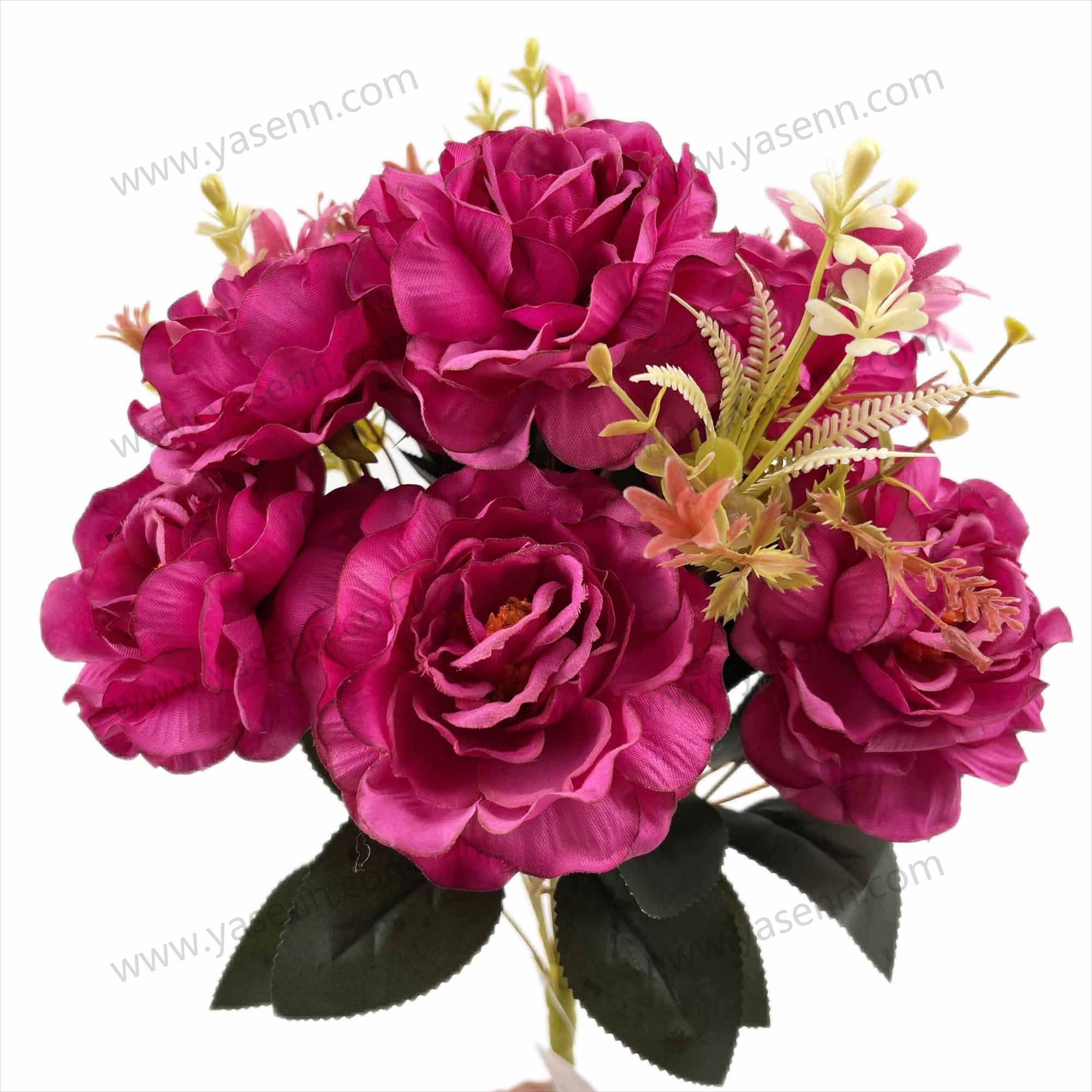 42CM 12  TEA ROSE ARTIFICIAL FLOWER YSZ20080