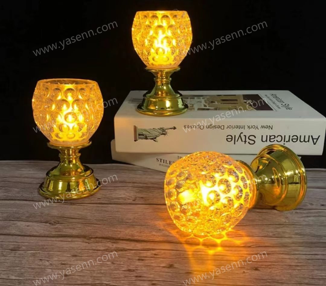 7.5X13CM honeycomb LED candle with base YSC24021