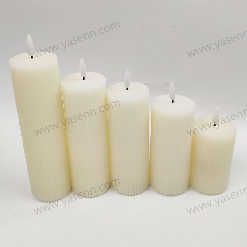 bullet candle light with a diameter of 6CM and a flat top with vertical stripes YSC23034ABCDE