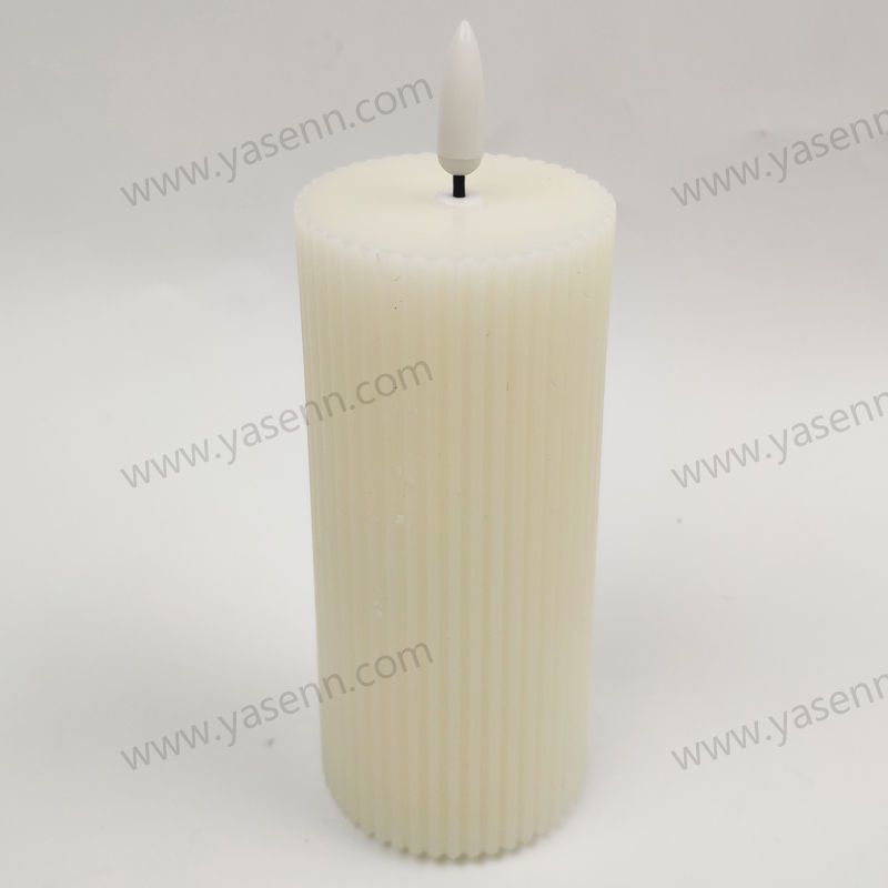6x12.5CM bullet candle light with a flat top and vertical stripes YSC23034D