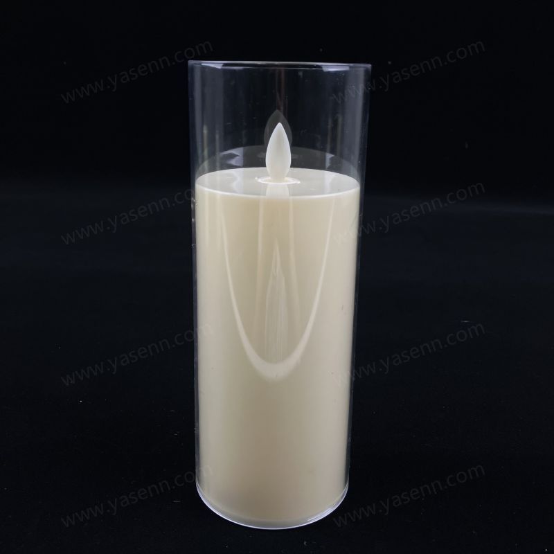 7.5x20CM simulated glass cover swinging LED candle YSC24043A