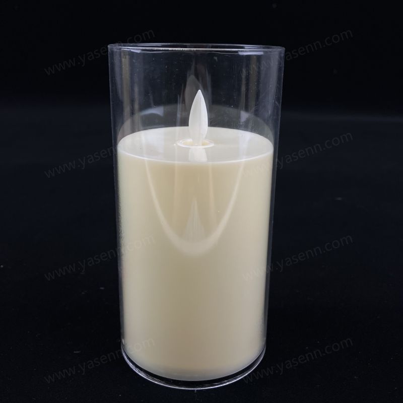 7.5x15CM simulated glass cover swinging LED candle YSC24043C