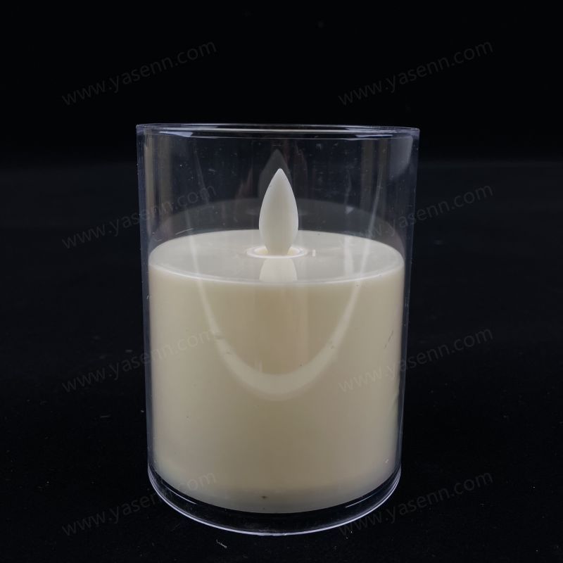 7.5x10CM simulated glass cover swinging LED candle YSC24043E