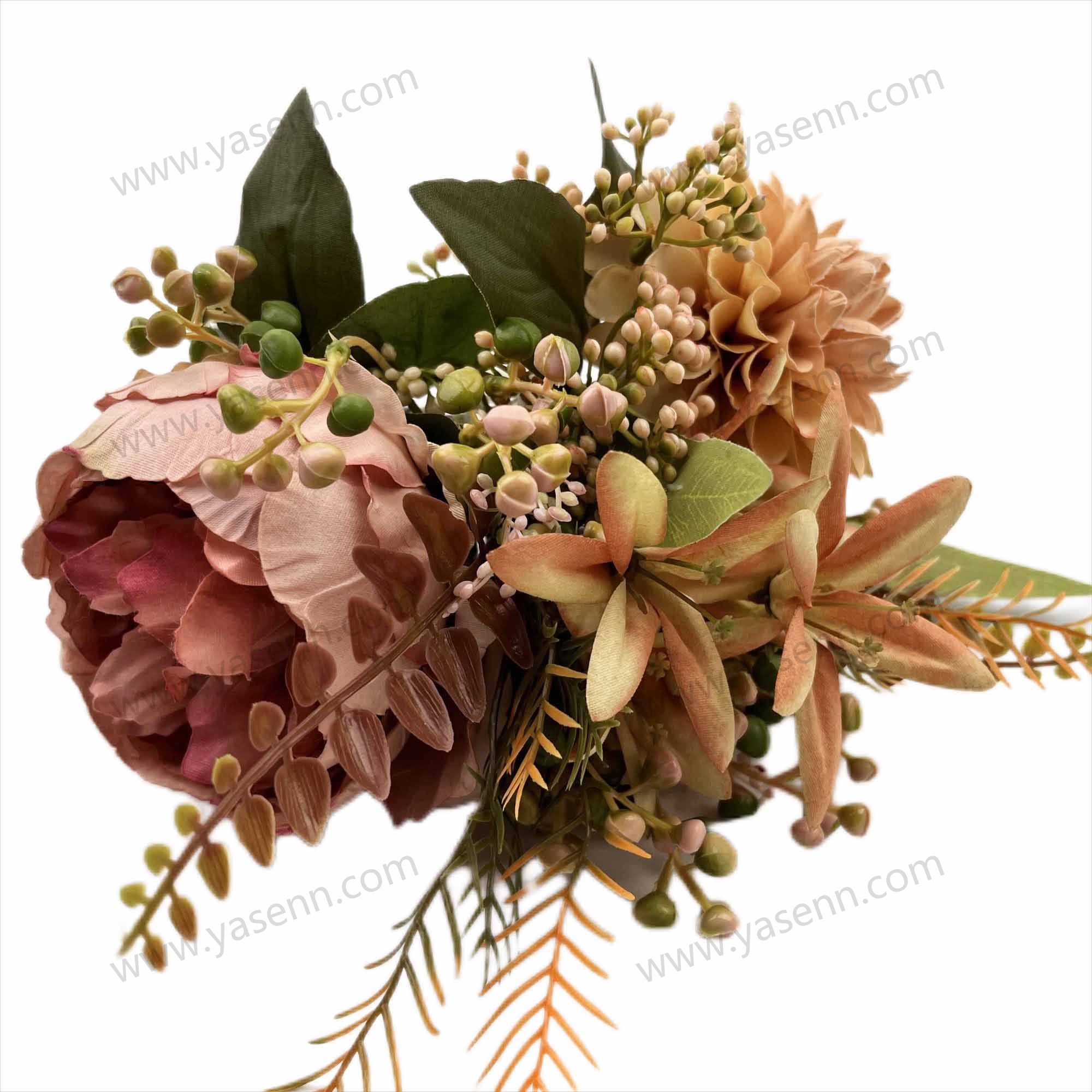 6 BRANCHES PEONY CHRYSANTHEMUM bridal bouquet artificial flowers YSB23186