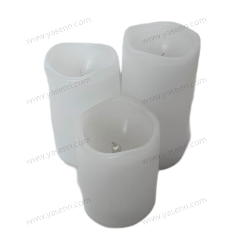 3" Wavy Round Led Candle Set of 3 Patented LED Candles YSC21003ABC