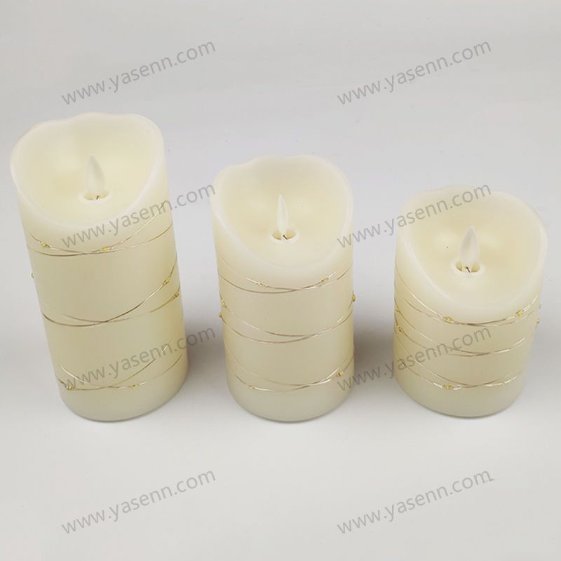 7.5CM WAX Swing Led Candles With Wire Led Set of 3 YSC23044ABC
