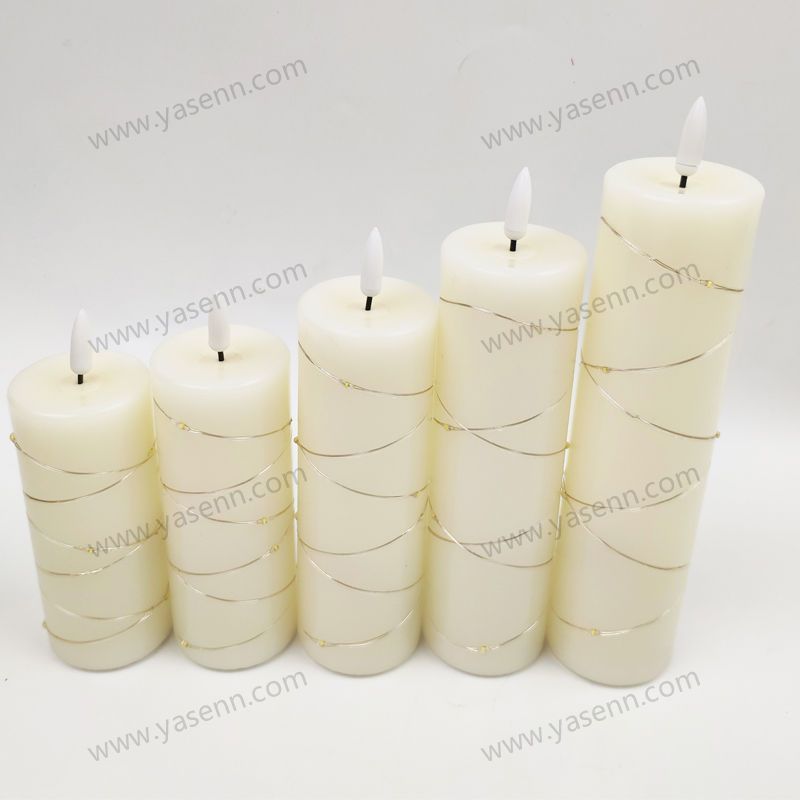 5.5CM WAX Bullet Led Candles With Wire Led Set of 3 YSC23048ABCDE