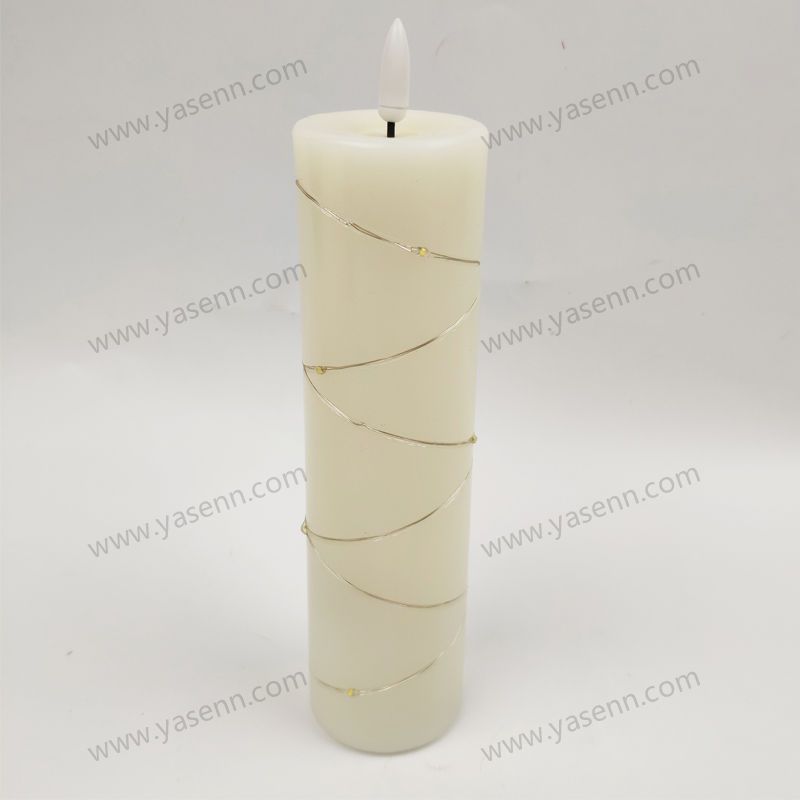 5.5X20CM WAX Bullet Led Candles With Wire Led Set of 3 YSC23048A