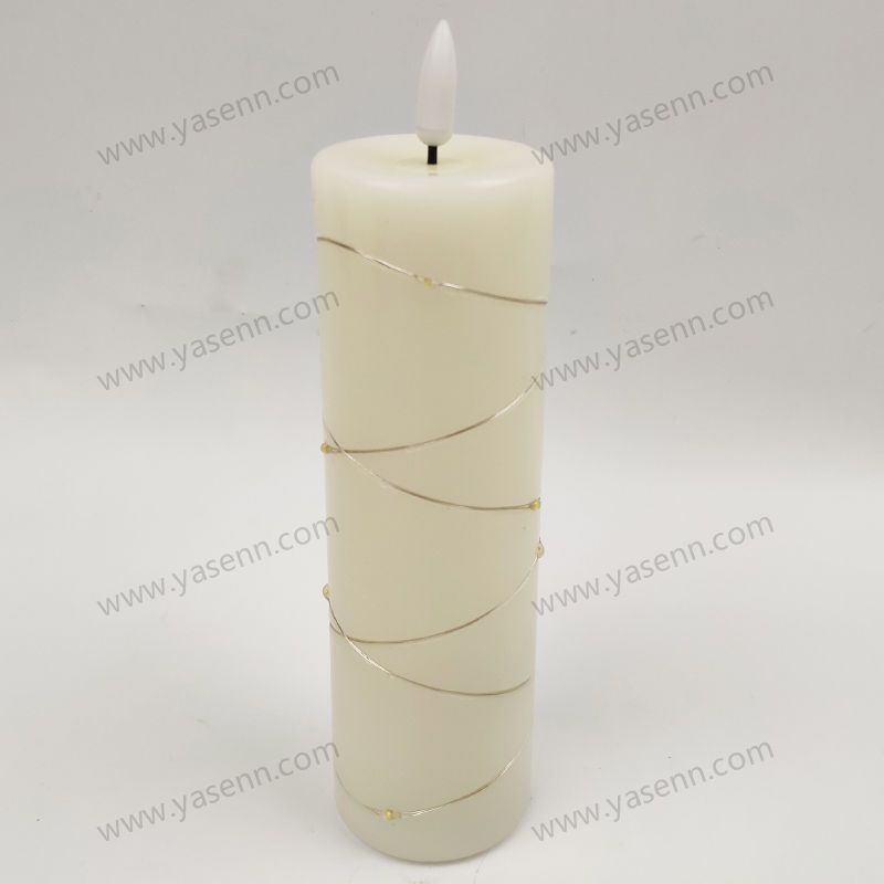 5.5X17.5CM WAX Bullet Led Candles With Wire Led Set of 3 YSC23048B