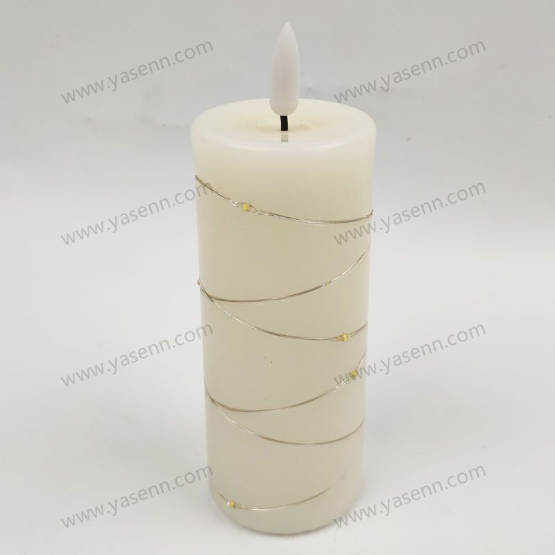 5.5X12.5CM WAX Bullet Led Candles With Wire Led Set of 3 YSC23048D