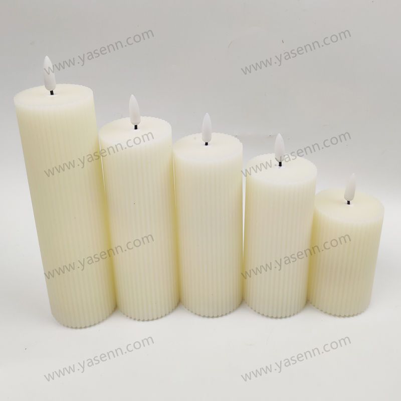 bullet candle light with a diameter of 6CM and a flat top with vertical stripes YSC23034ABCDE