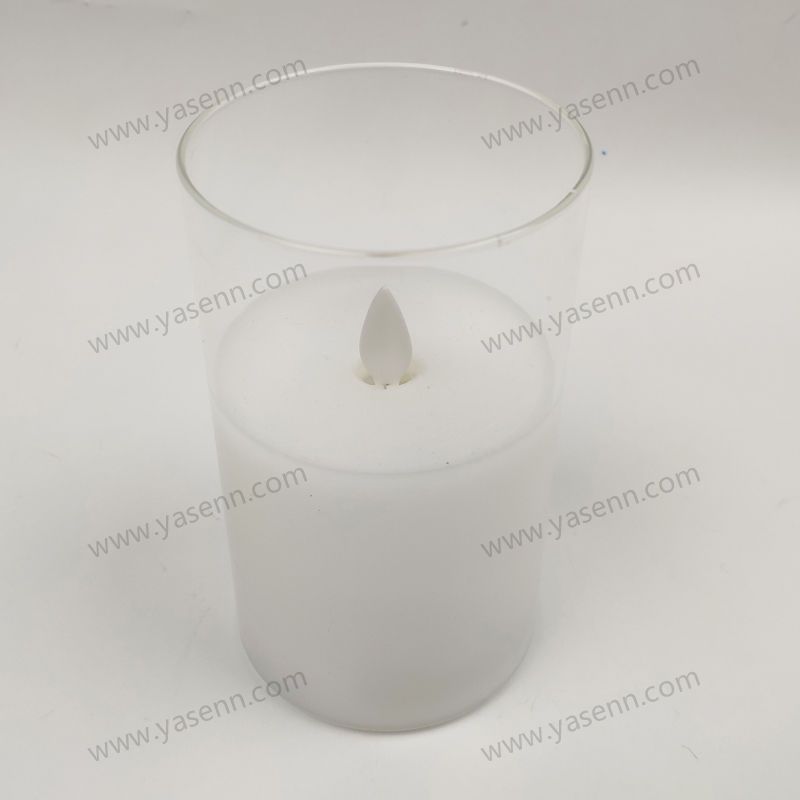 7.5X12.5CM Round Glass Rocking Led Candle YSC20021B