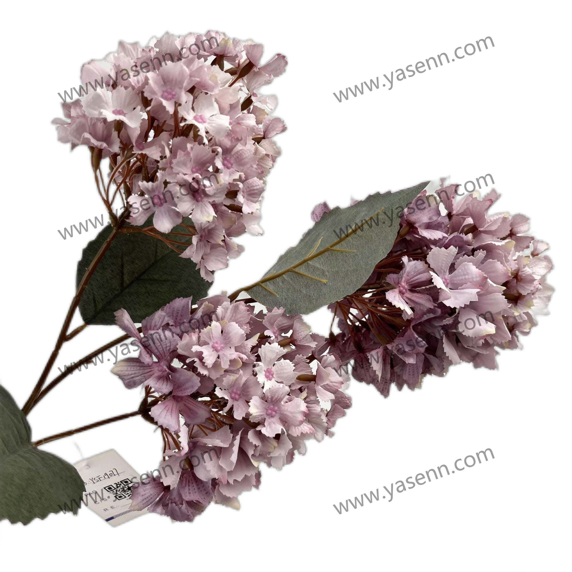 YSF19077 hydrangea with 3 branches/artificial flower